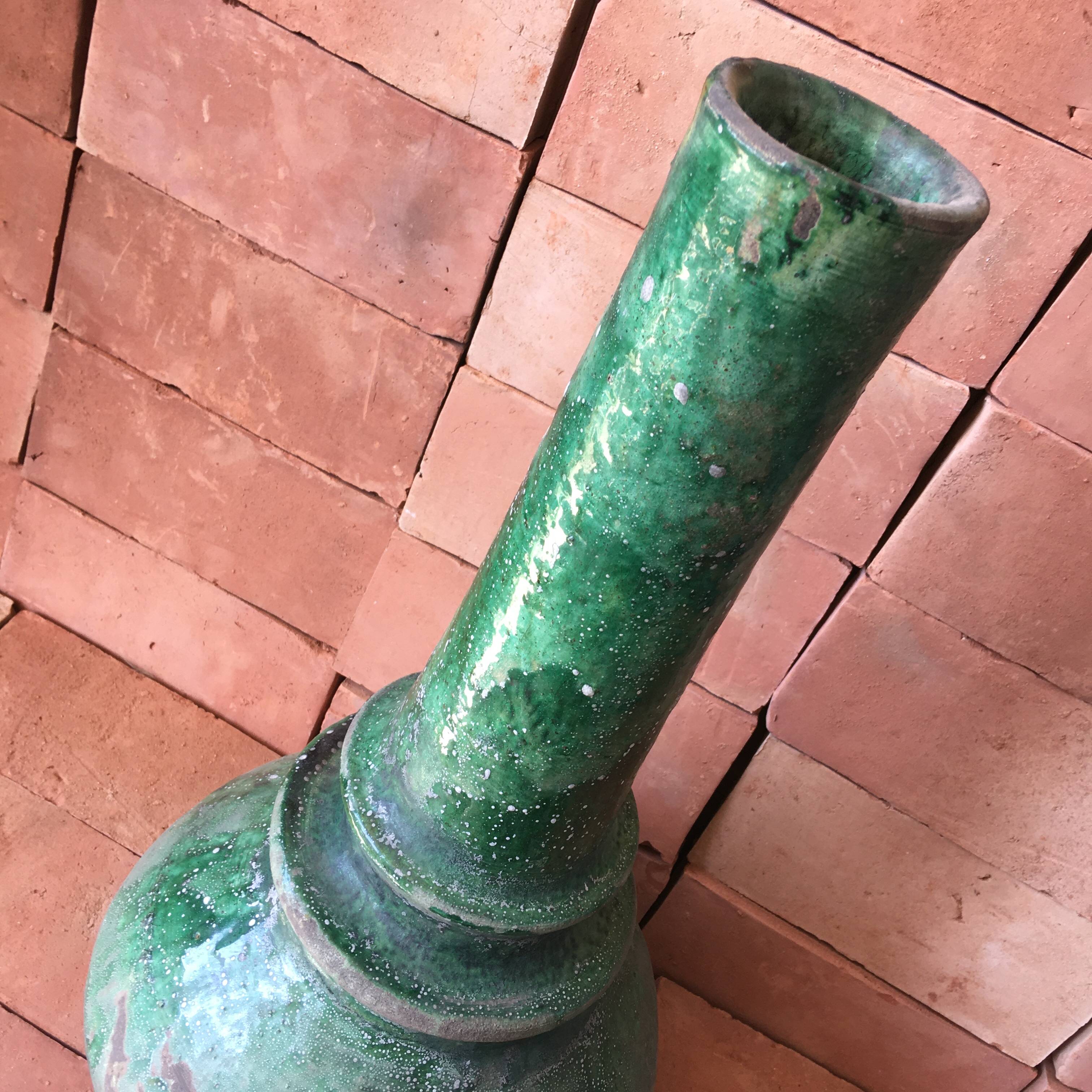Vase poterie de Tamegroute en terre cuite émaillée