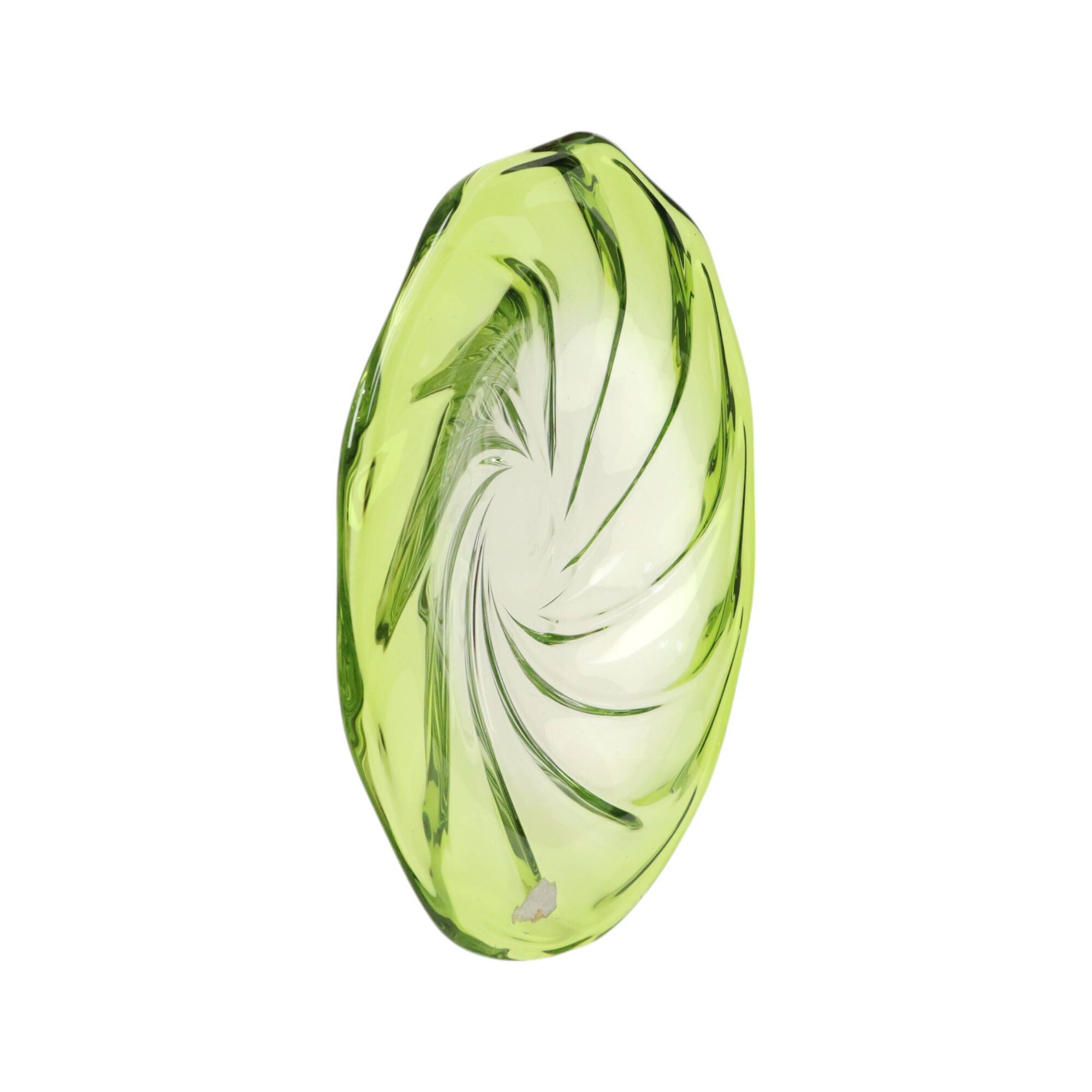 XXL Fruit Bowl Val Saint Lambert Crystal Lime Green 40cm