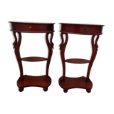 Pair of Empire-style bedside tables with Swan collar