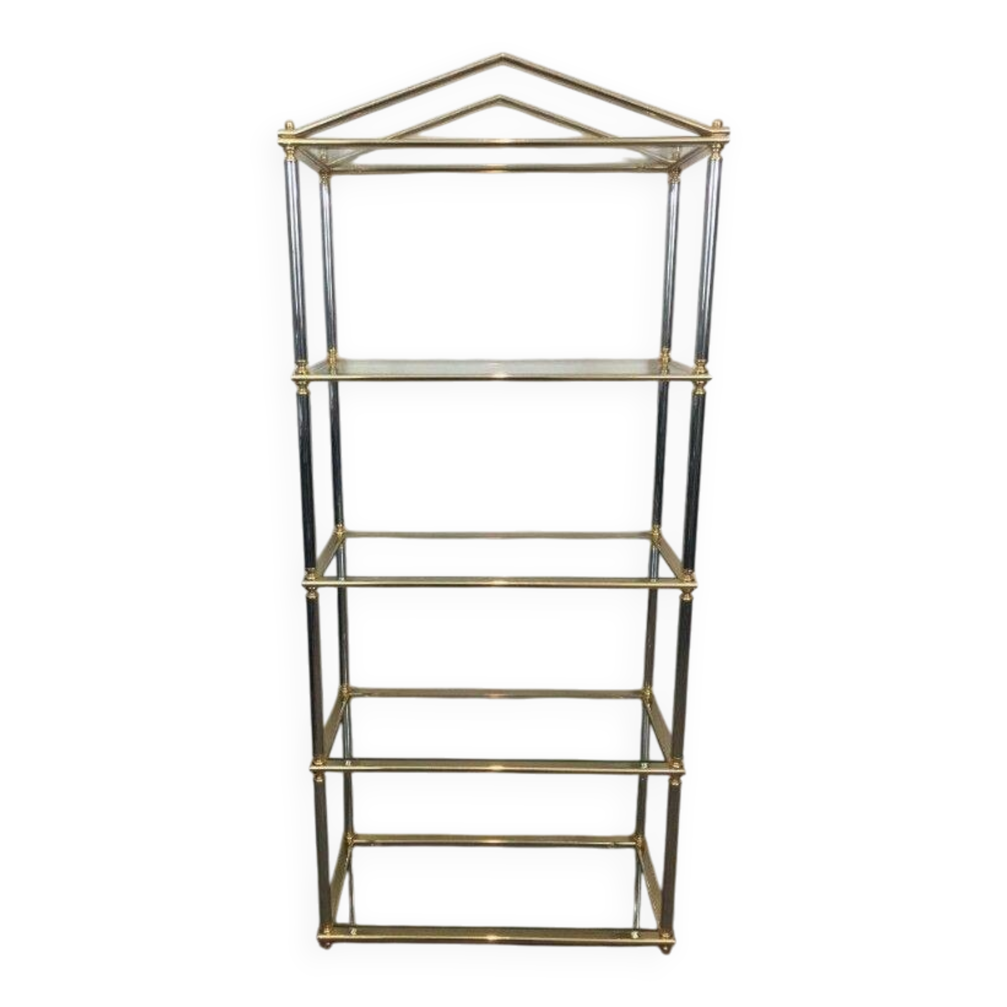 Neoclassical shelf with silver gunmetal patina and gilt metal