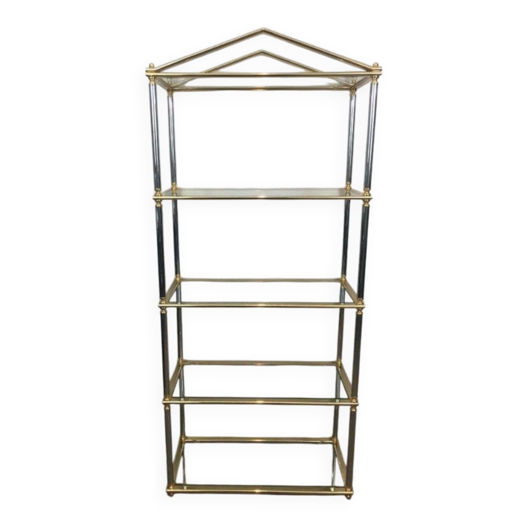 Neoclassical shelf with silver gunmetal patina and gilt metal