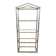 Neoclassical shelf with silver gunmetal patina and gilt metal