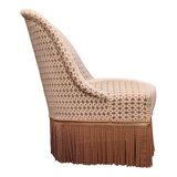 Fauteuil crapaud vintage en velours chocolat