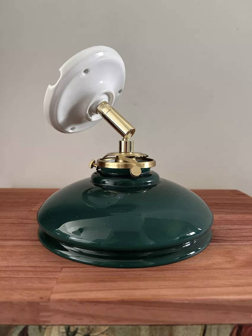 Green opaline wall light