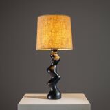 Sculptural wooden Typ 42 table lamp by Temde