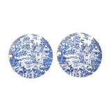 2 English plates, hand-engraved