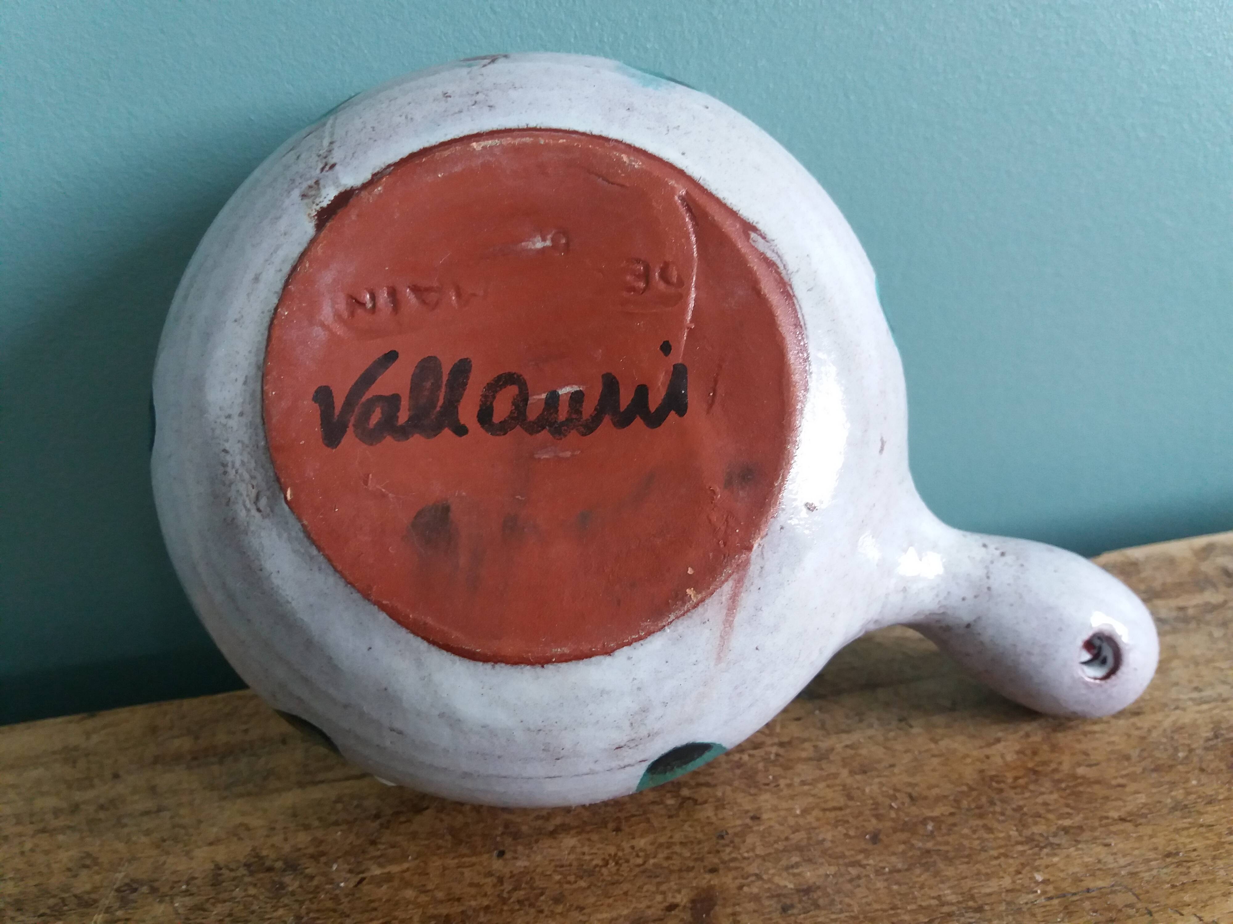 Caquelon dish, thistle decoration by Etienne Daniel, Vallauris