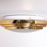 Italian Brass Flush Mount ceiling lamp 1970s
