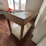 Raw wood workbench