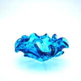Murano Sculptural Bowl — "Bullicante" Aquamarine Blue — 1950