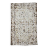 5x9 Brown & Beige Madallion Pattern Vintage Rug, 171x267Cm