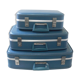 Set  de 3 valises vintage bleues gigognes