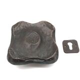 Beautiful Mid Century Brutalist abstract solid Bronze cast door Handle Germany 1960