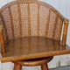 Pair of bamboo bar stools full canned colonial style 1960