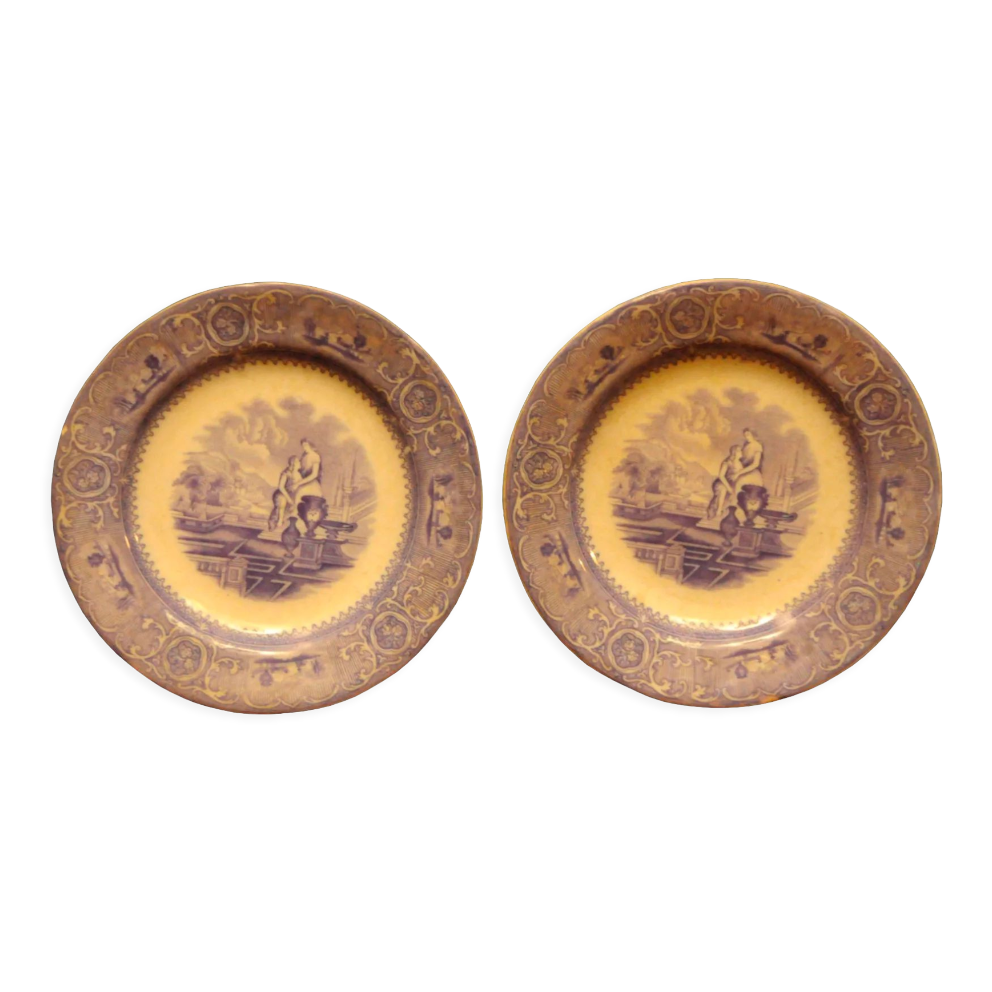 Plates Gustafsberg Porslin AB. Carrara series 1880