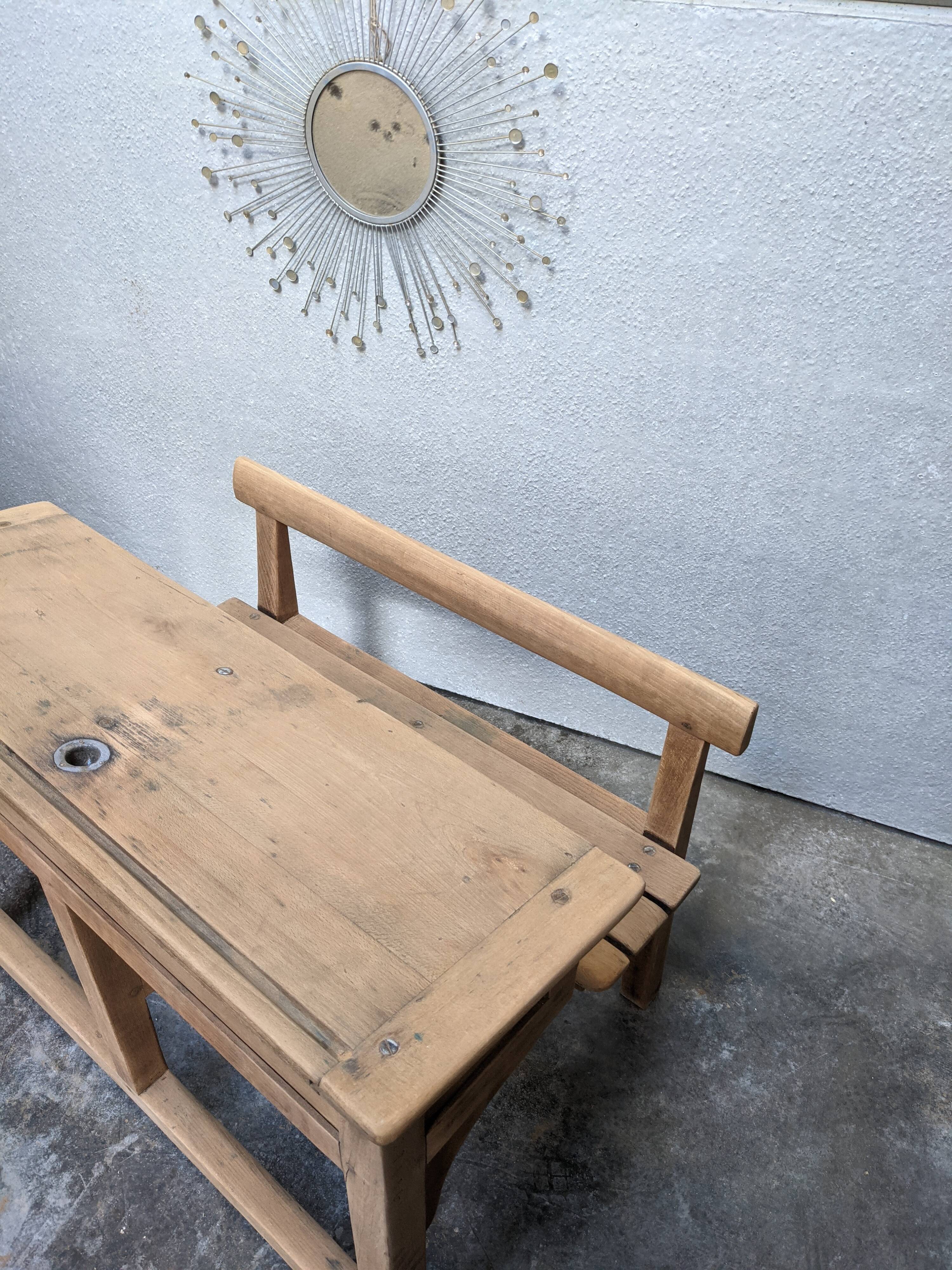 Wooden school desk from the 1960s