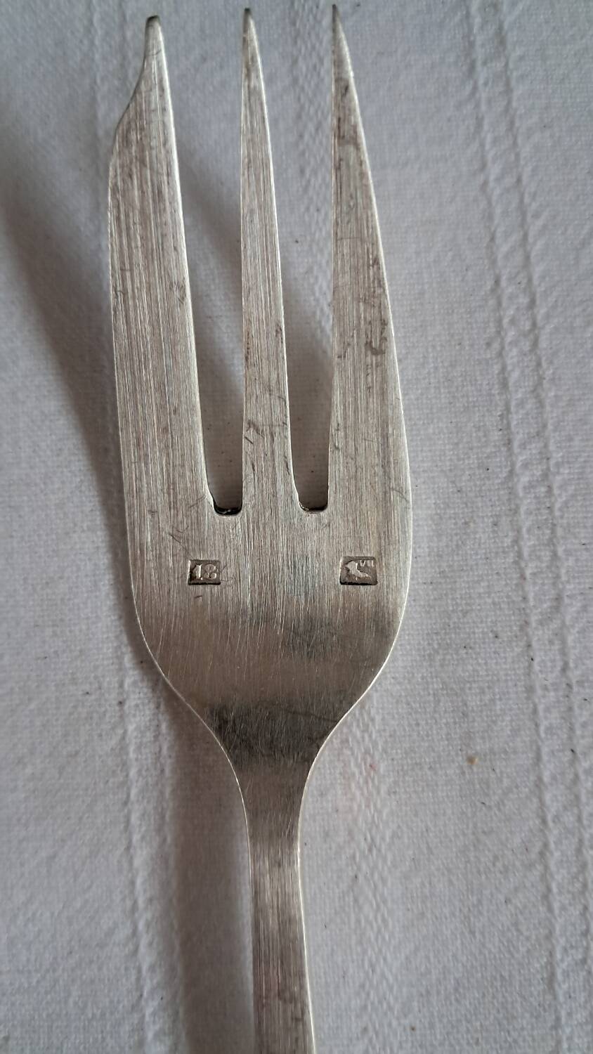 Cutlery set of 12 forks and silver-plated cake server