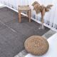 Tapis marocain en laine marron pastel doux 4x7, 128x211 cm