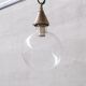 Clear Glass and Brass Bulb Mid-Century French Pendant Light