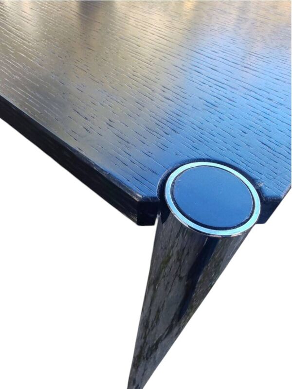 Table bureau USM Haller – plateau plaqué chêne noir