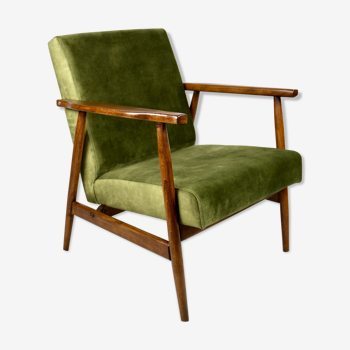 Vintage green olive easy chair, 1970s