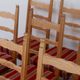 Vintage danish brutalist ladder back oak dining chairs
