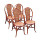Ensemble de 4 chaises de bistrot terrasse en rotin et cannage