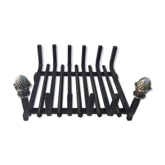 Chenets and Wrought Iron Fireplace Grill