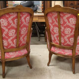 Pair of Louis XV satin-style shepherdesses