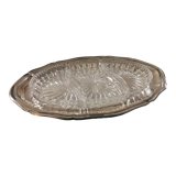 Metal & glass aperitif dish, 60s/70s