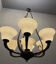 Vintage bronze Murano glass chandelier 1960s