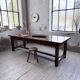 Table de ferme campagne noyer massif XL 250cm