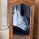Armoire à glace ancienne style Louis XV en noyer massif