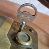 Antique leather and brass trunk/suitcase, high-end luggage circa 1930