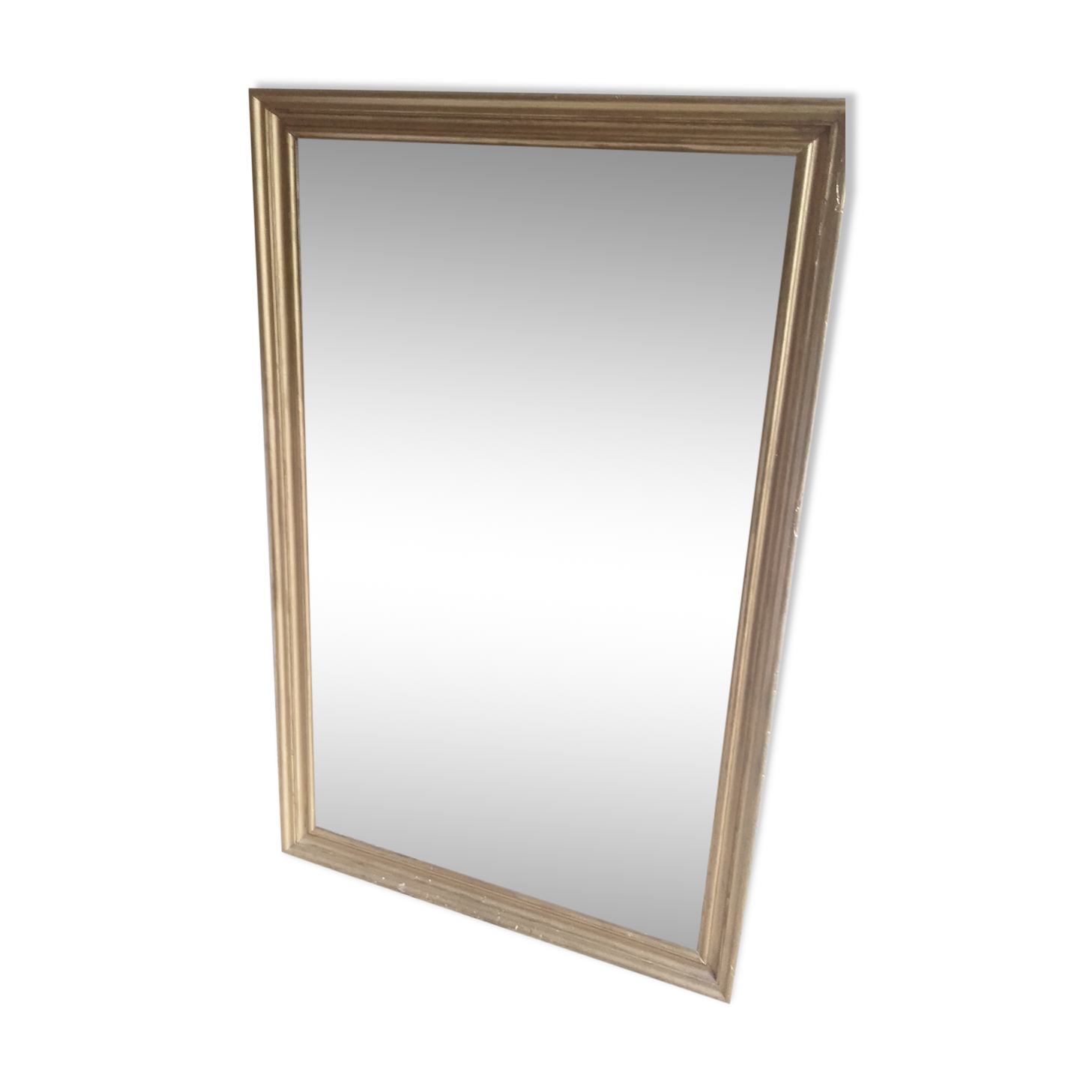 Louis Philippe fireplace mirror, old wood and stucco, mercury ice cream