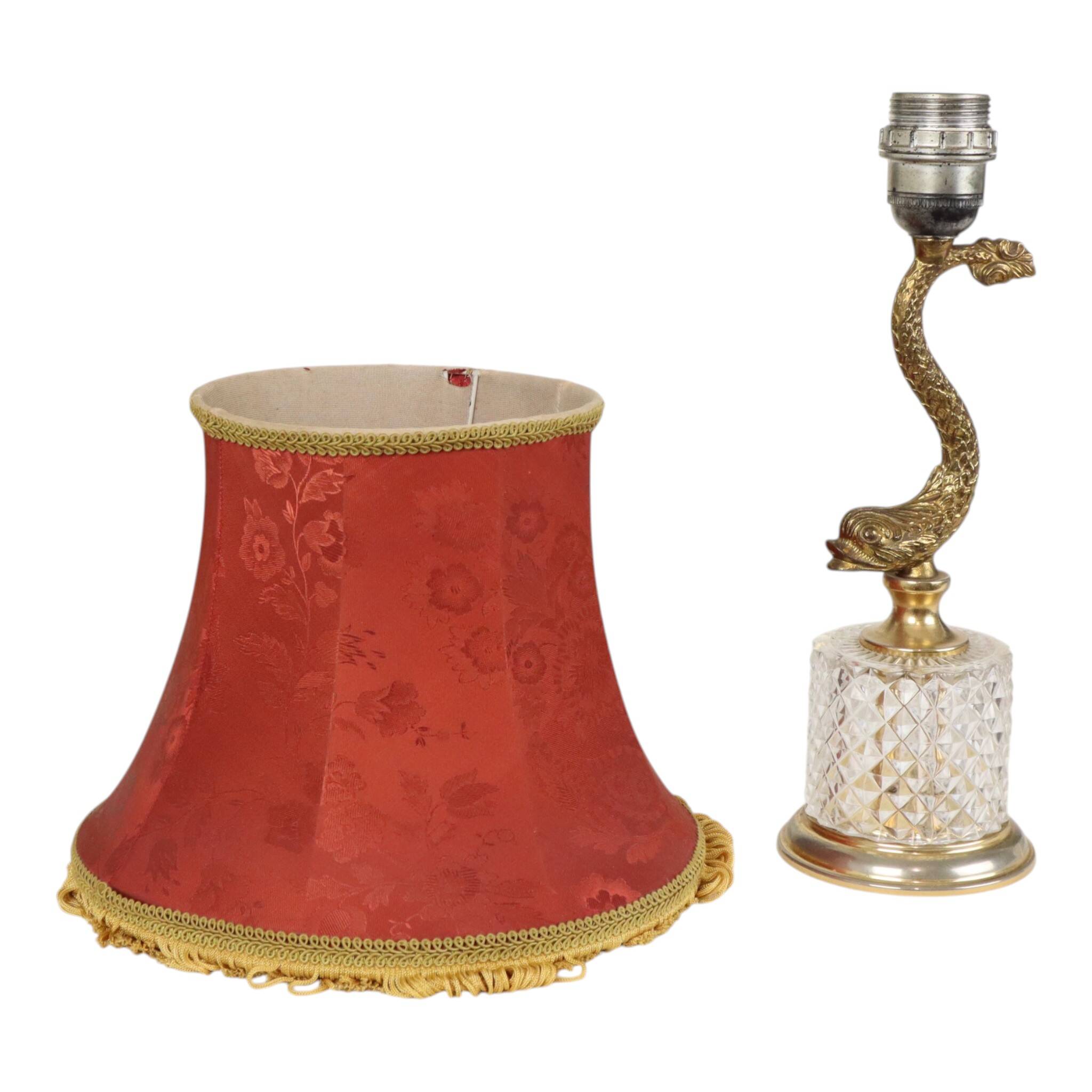 Vintage Brass Table Lamp Mythical Dolphin 45cm