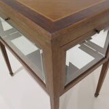 Marquetry table with display case