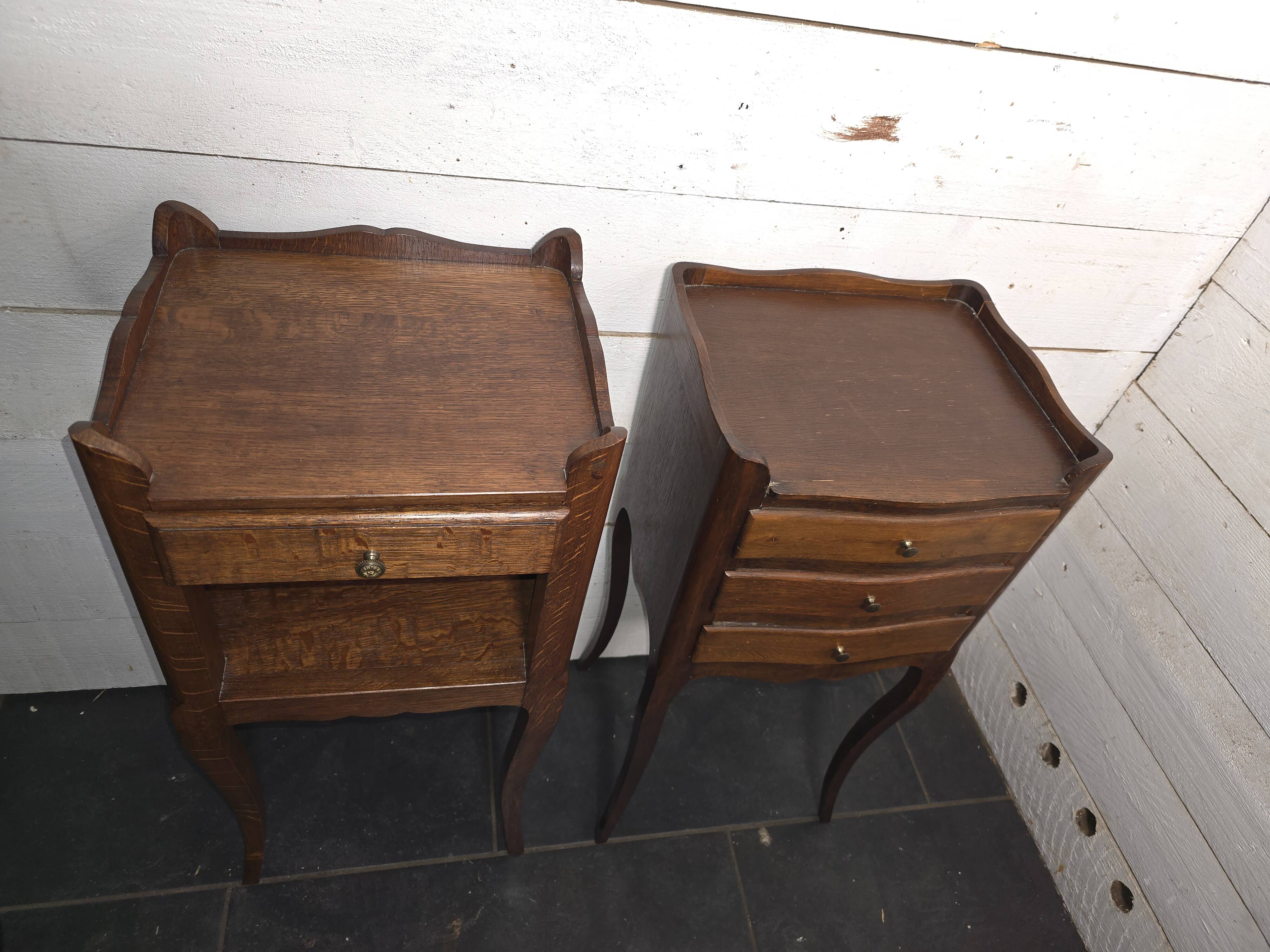 Pair of oak bedside tables