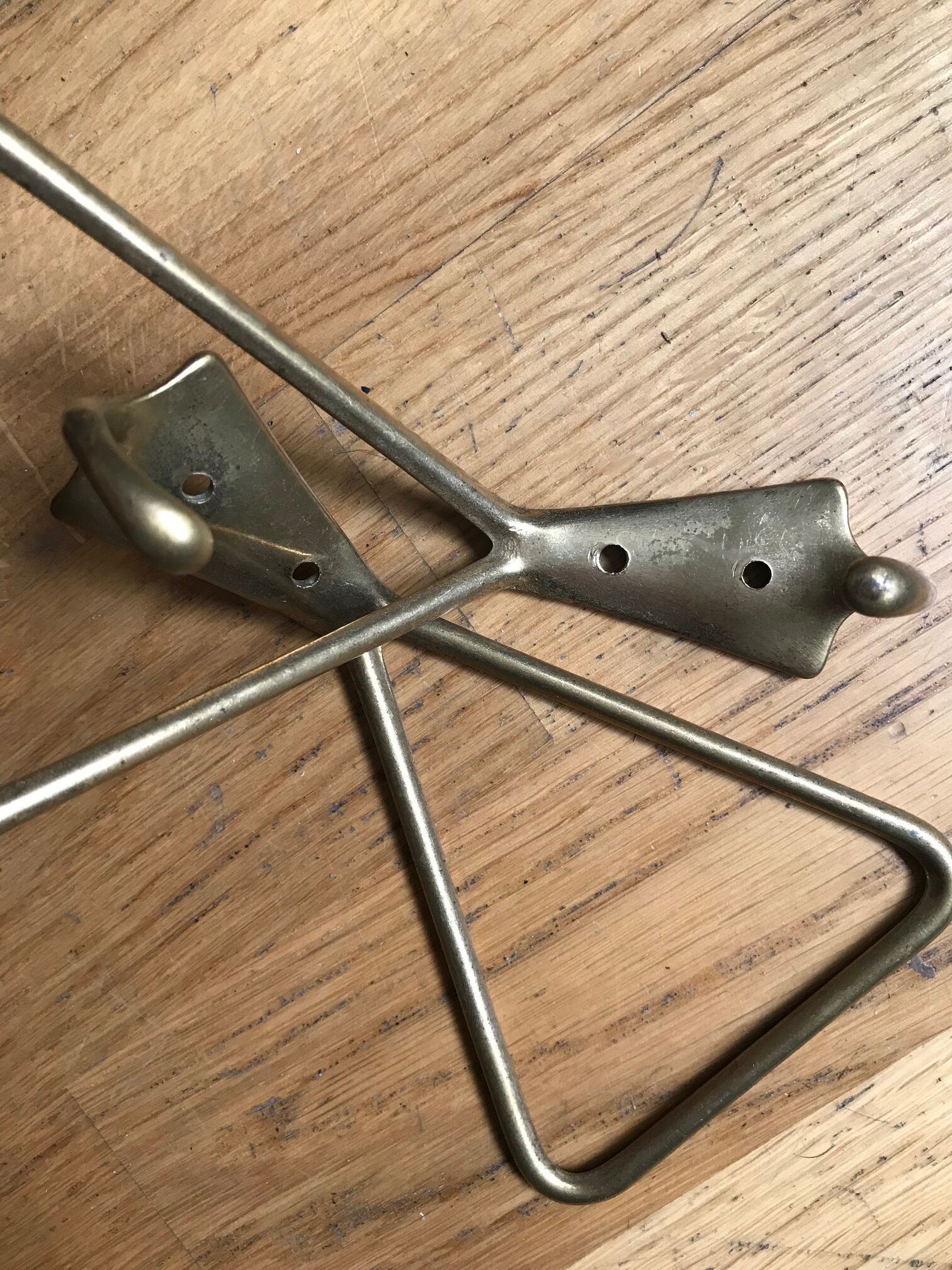 2 brass hooks