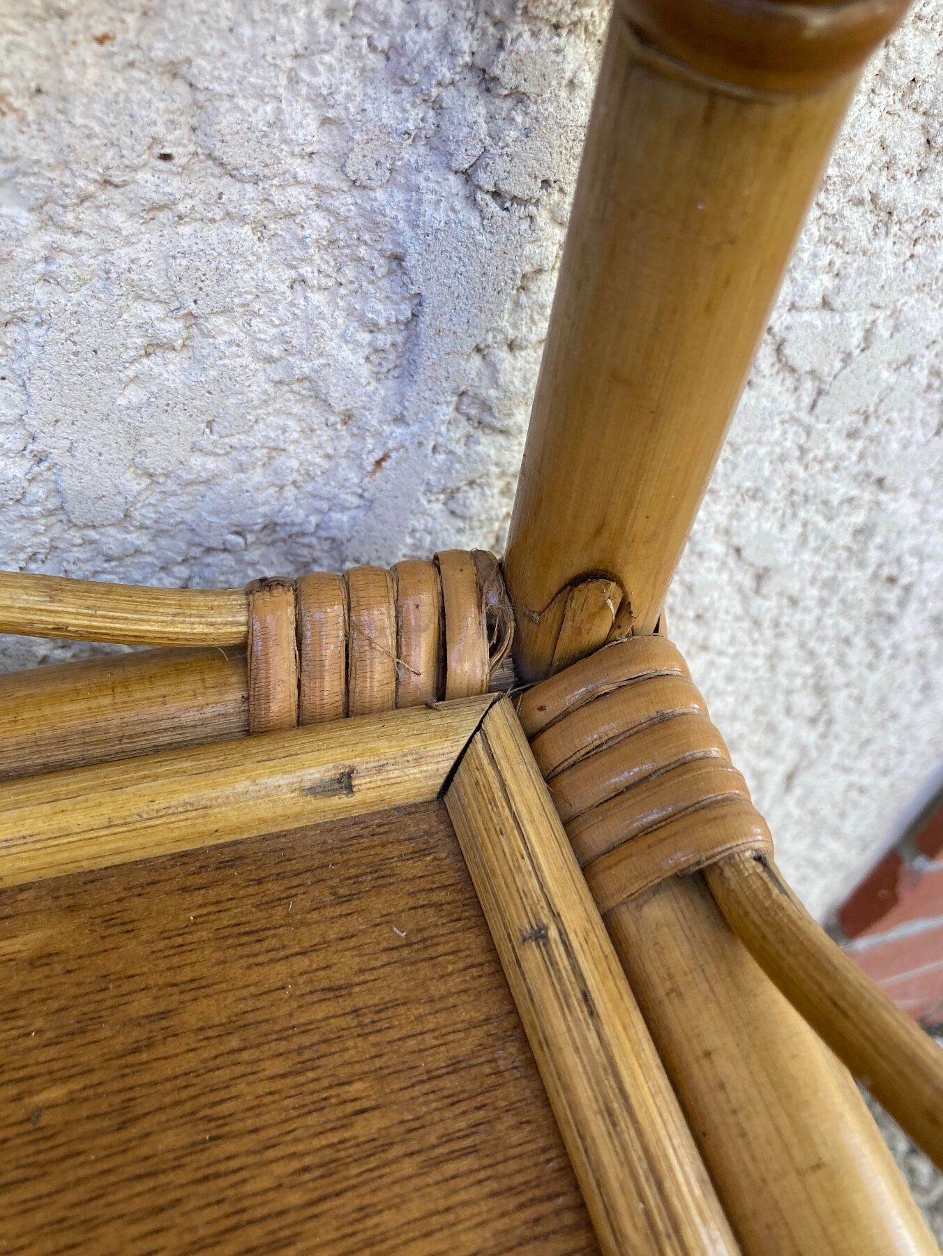 Vintage rattan shelf
