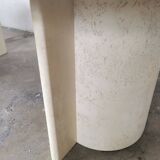 Oval coffee table in travertine, marble from the 70s/80s