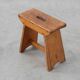 Rustic Pine Stool with Cut-Out Trestle Legs, Sweden, circa 1920
