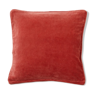 Velvet cushion 50x50cm brick red color