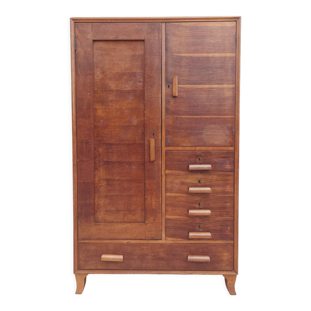 Armoire vintage en chêne Querena Francesco Torino Selency
