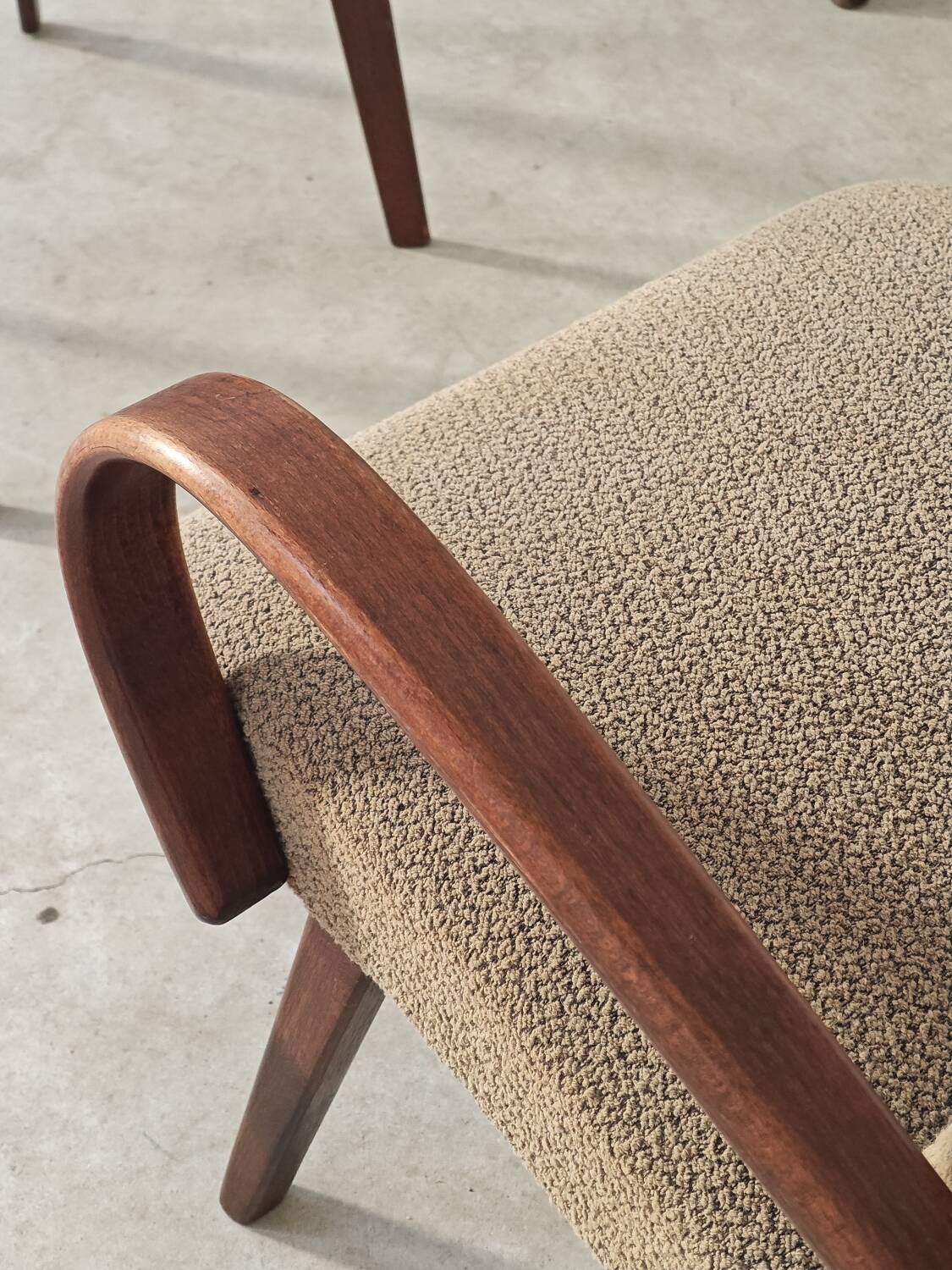 Pair of grey mottled armchairs by Jaroslav Smidek for TON Bystrice