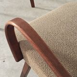 Pair of grey mottled armchairs by Jaroslav Smidek for TON Bystrice