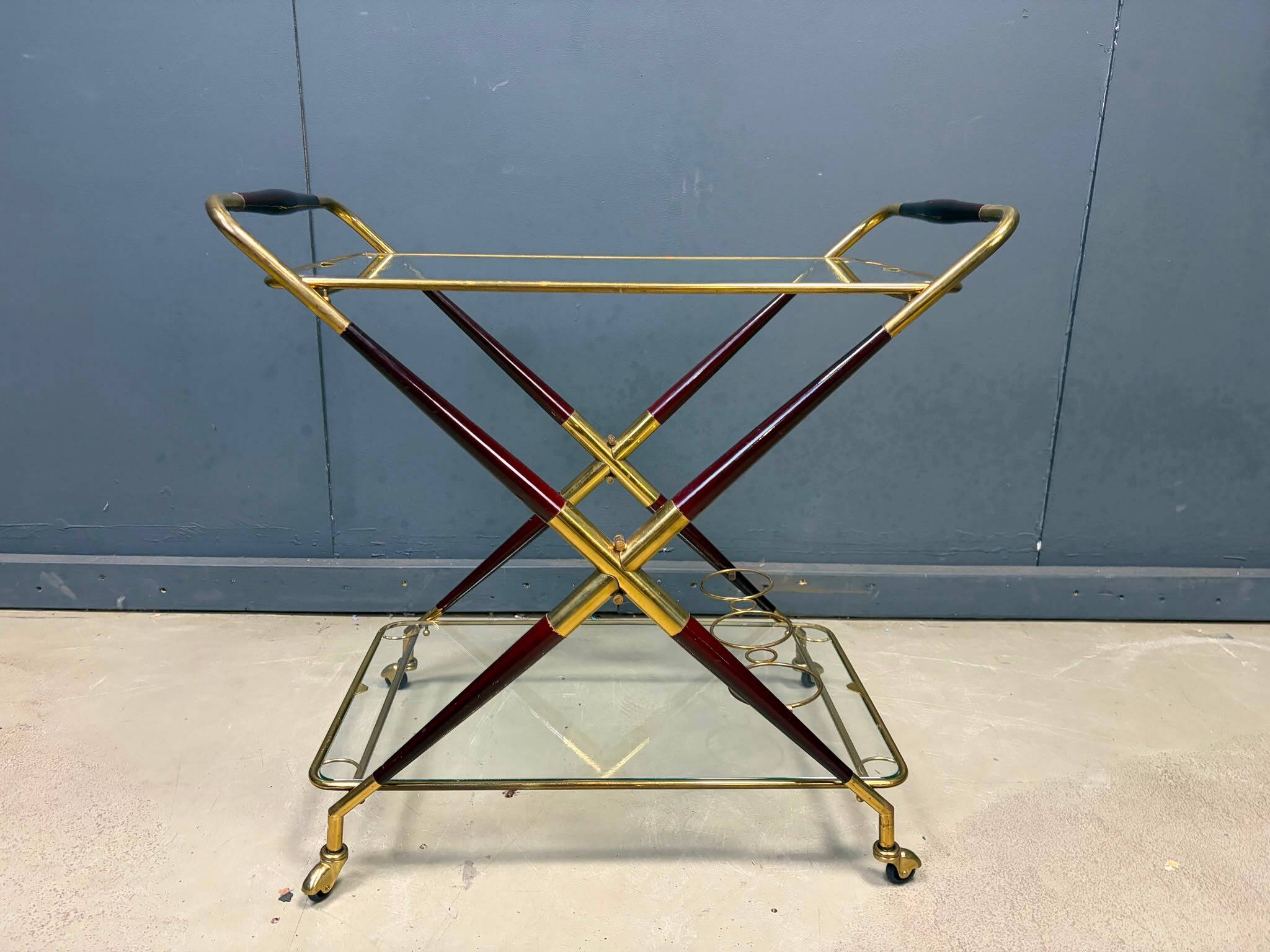 Vintage Italian serving trolley by Cesare Lacca, 1950s