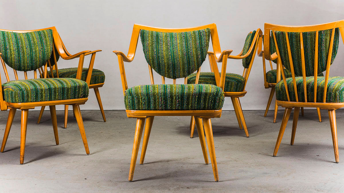 German Beech Armchairs from Casala, 1950s, set of 6