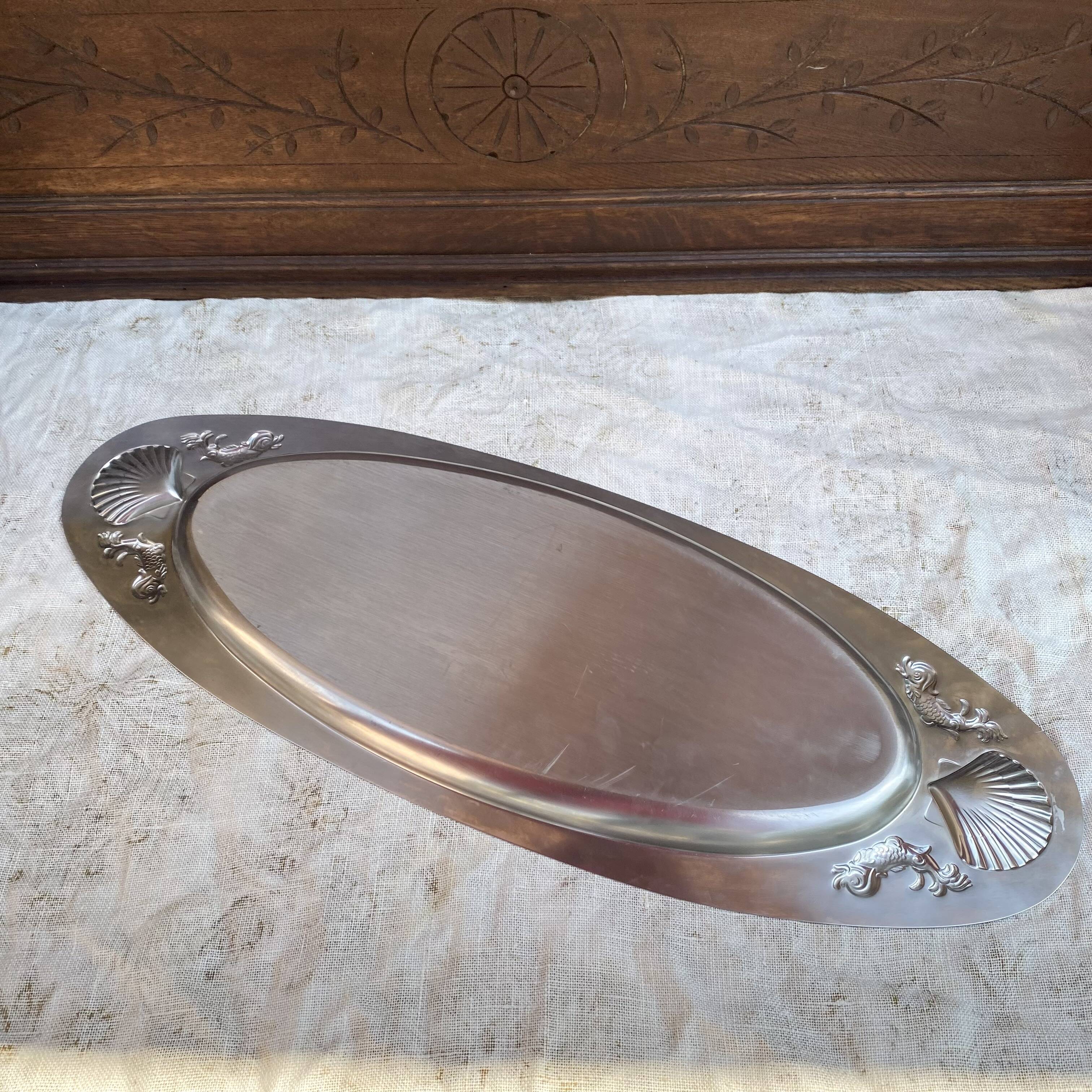 Stainless steel plate for fish and shellfish Jean Couzon