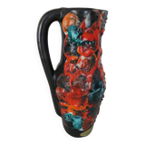 Grand Vase Rocaille de l'Océan Fat lava Vintage 1960 Fait main 29 cm